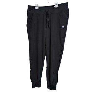 Reebok Women or Mens Jogger - Black - Size Medium reflective lines Lightweight